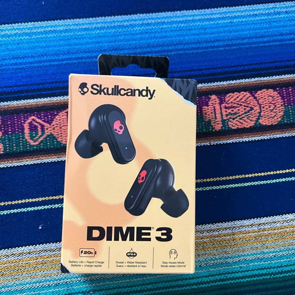 Skullcandy Dime 3 Wireless Earbuds - Black and Pink